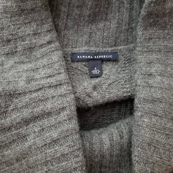 Banana Republic Wool & Cashmere Grey Cowl Neck Knit Sweater Dress * Ladies Small - Picture 8 of 9